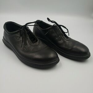 Ecco Girls Tie Sneaker Size 35 US 4 Black Leather Walking Shoe Gillian Ghillie